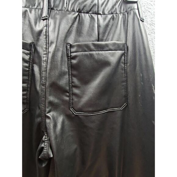 NWT Abercrombie and Fitch Kids Pants Black Vegan Leather Cargo Wide Leg Pants - Picture 9 of 9